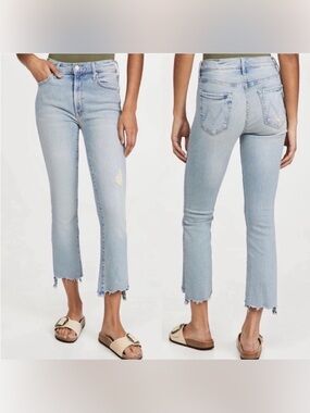 MOTHER The Insider Crop Step Ankle Distressed - Outerspace Sz 27